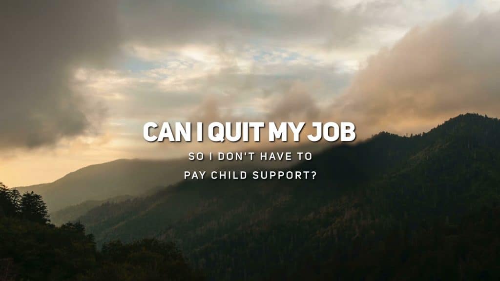 Can I Quit My Job So I Don't Have to Pay Child Support